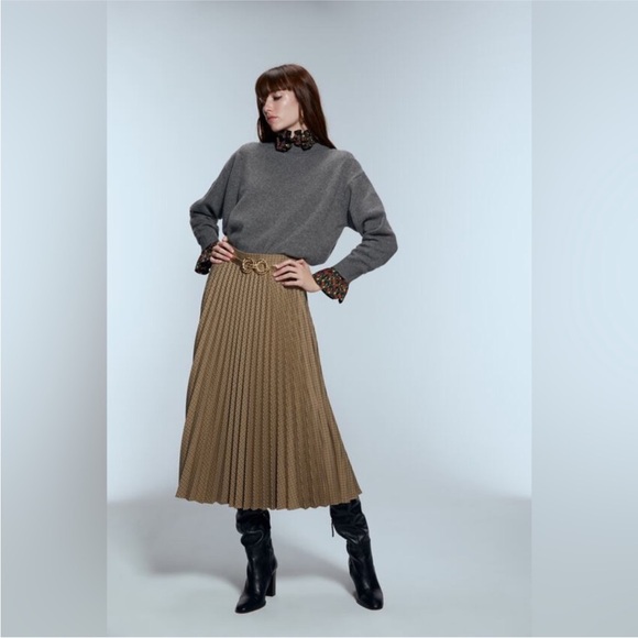 Zara Pleated Midi Skirt - Picture 4 of 11